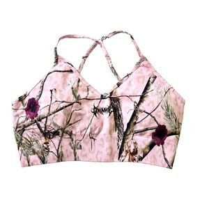 Civil Regime Concrete Forest Kelly Seamless Bra Womens XL Pink Real Leopard Camo